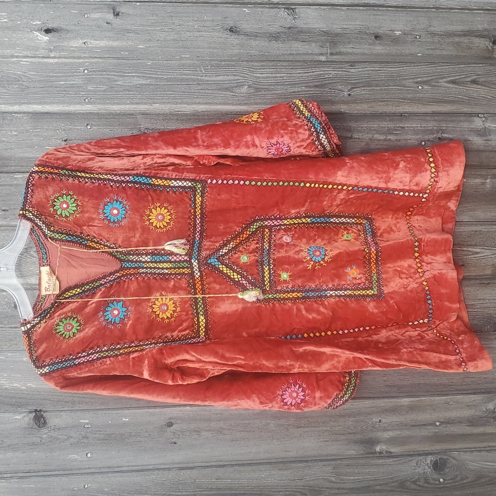 Vintage Baluchi Garments Bohemian Embroidered Tunic Dress